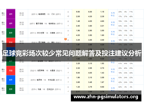 足球竞彩场次较少常见问题解答及投注建议分析 足球竞彩场次较少常见问题解答及投注建议分析